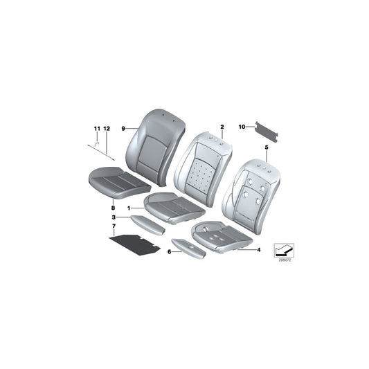Genuine BMW 52107230614 F11 F10 F07 Cover, Basic Backrest, Cloth AWAT ANTHRAZIT (Inc. 528i, 550i & 530dX) | ML Performance US Car Parts