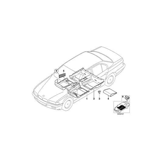 Genuine BMW 51478243331 E38 Floor Trim Cover, Front GRAU (Inc. 740i, 750iLP & 740iLP) | ML Performance US Car Parts