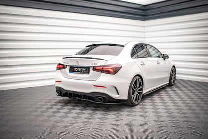 Maxton Design Mercedes Benz A35 AMG V177 Sedan Central Rear Splitter (with vertical bars) V.1