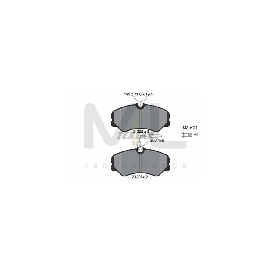 TEXTAR 2120501 Brake pad set with integrated wear warning contact, with brake caliper screws | ML Performance Car Parts