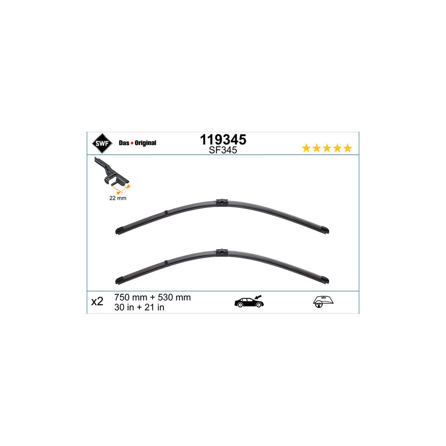 Swf 119345 Wiper Blade For BMW I3 (I01) | ML Performance US Car Parts