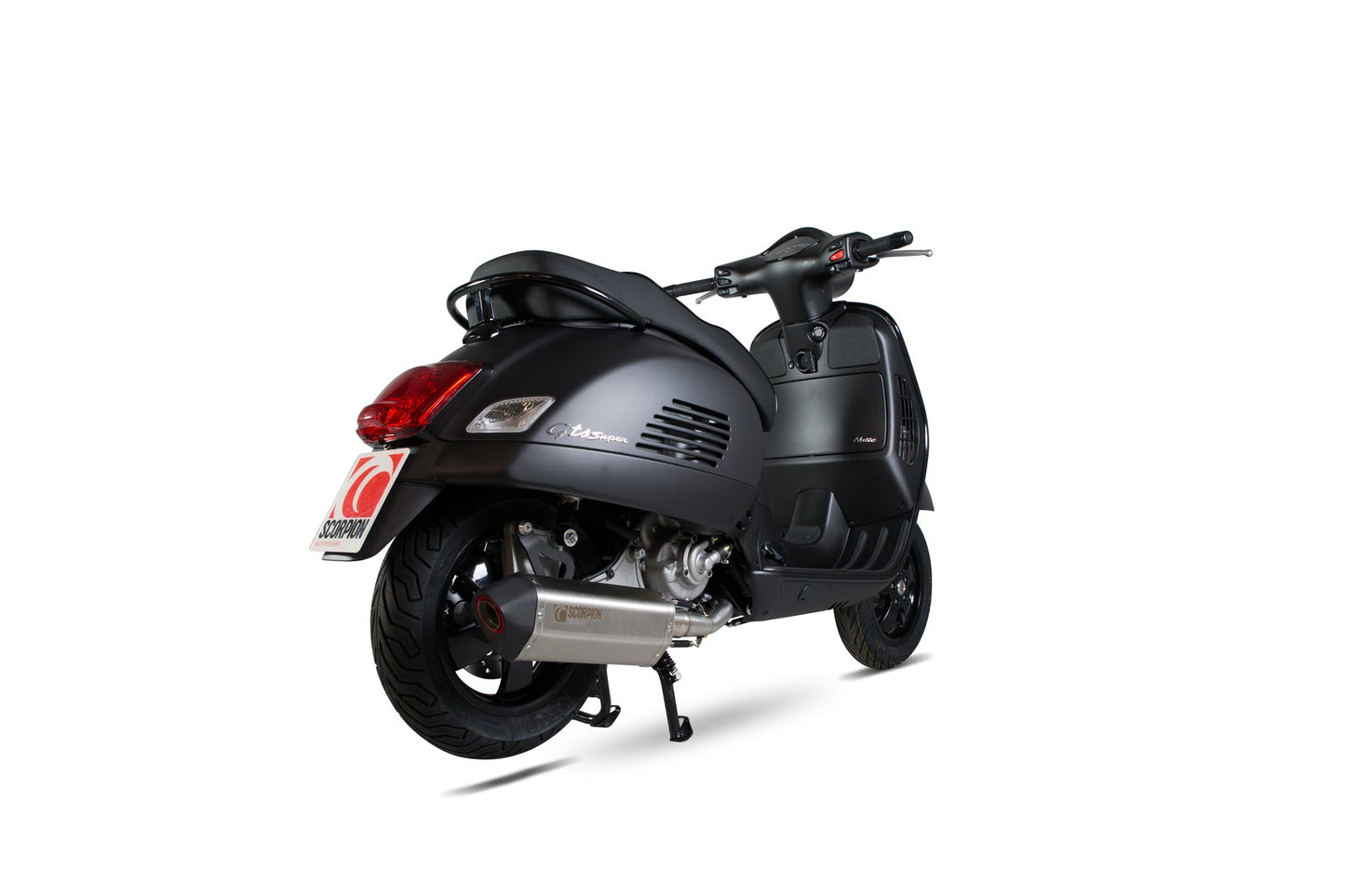 Scorpion RVE211SEO Vespa Serket Parallel Full System - Brushed Stainless Steel Sleeve (GTS 125 / GTS250 / GTS300) | ML Performance US US
