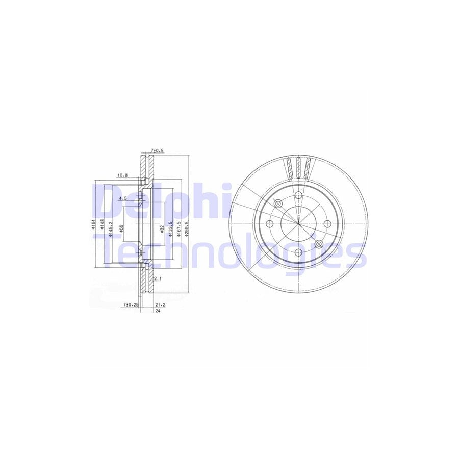 Delphi Bg2871 Brake Disc For Peugeot 406