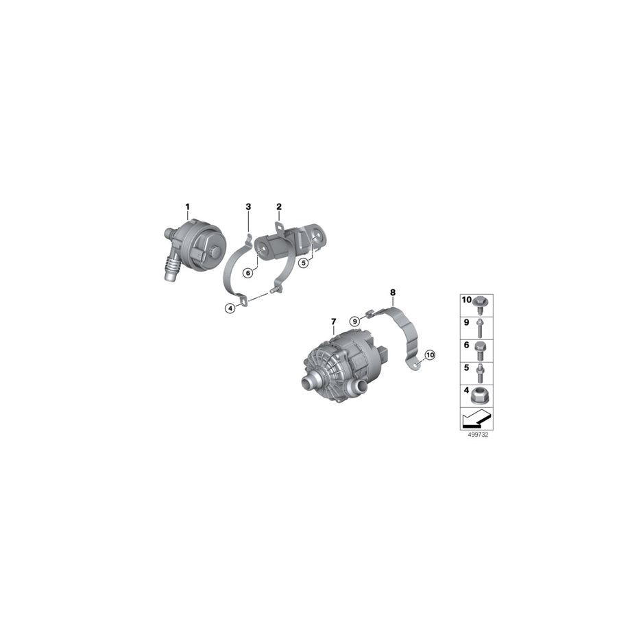 Genuine BMW 11517935182 G11 G20 G01 Bracket For Coolant Pump, Electric (Inc. 745LeX, 745e & X5 45eX) | ML Performance US Car Parts