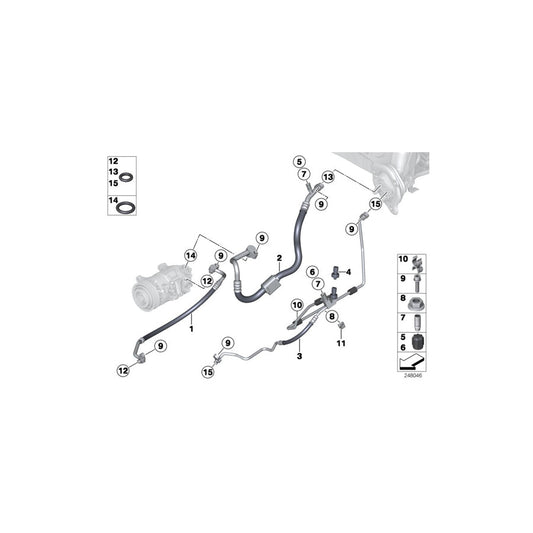 Genuine BMW 64539212232 F33 F20 F21 Suction Pipe Evaporator-Compressor R134A (Inc. 114d, 418d & 316d) | ML Performance US Car Parts