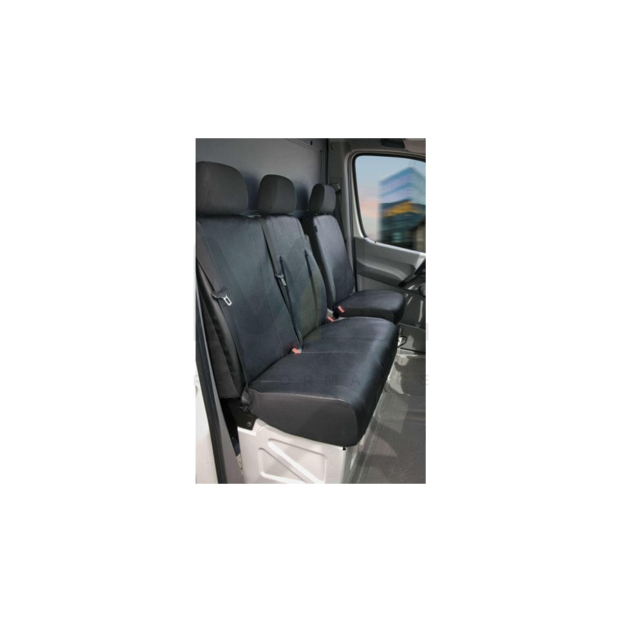 WALSER 11476 Car seat cover Black, Leatherette, Polyester, Front