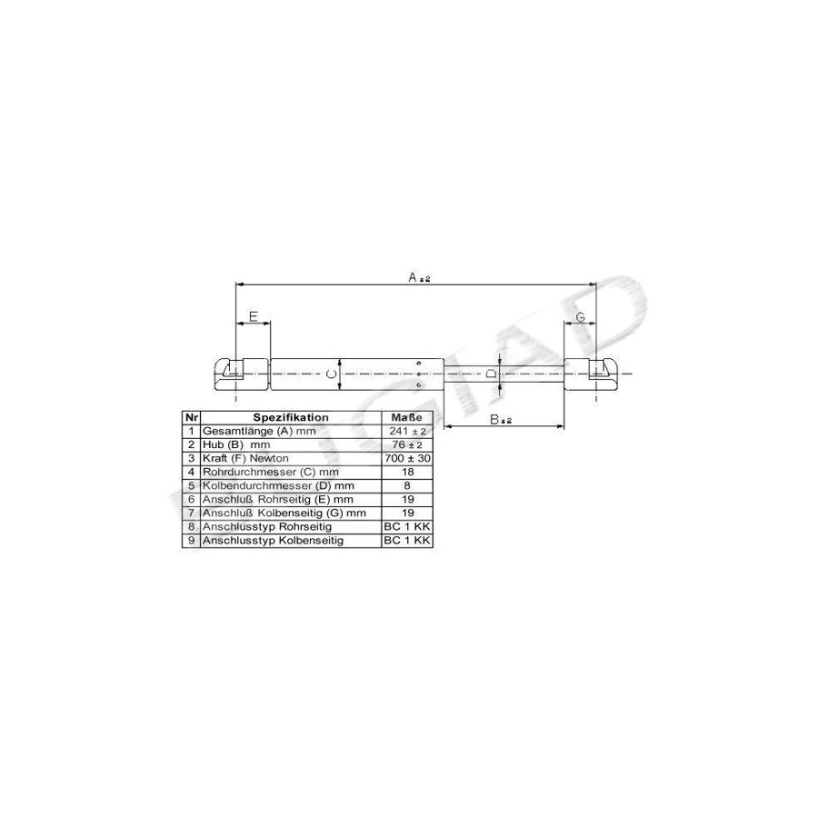 BUGIAD Bgs11193 Bonnet Strut