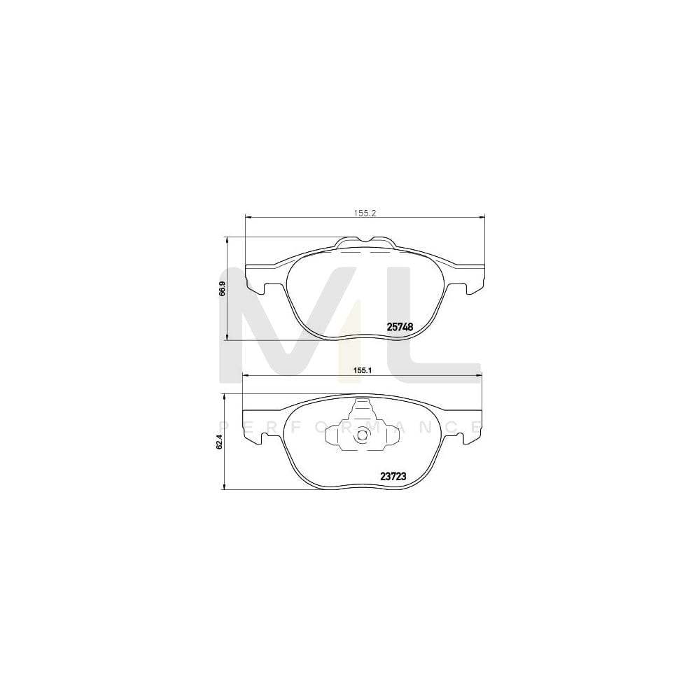 Hella 8DB 355 020-411 Brake Pad Set Not Prepared For Wear Indicator
