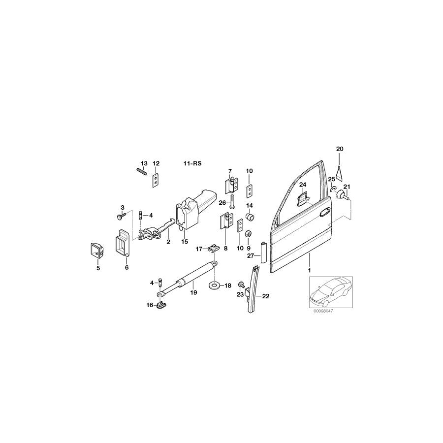Genuine BMW 51218195385 E38 Gas Pressurized Spring 500N (Inc.  & 750iLS) | ML Performance US Car Parts