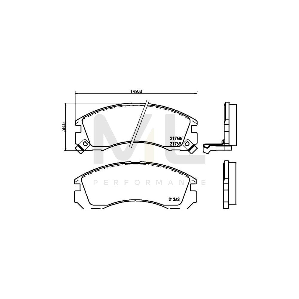 Hella 8DB 355 016-531 Brake Pad Set With Acoustic Wear Warning
