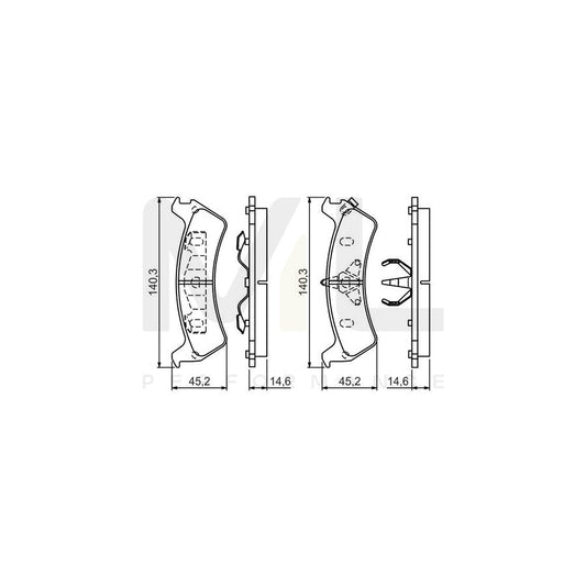 Bosch 0986424655 Brake Pad Set For Ford Usa Explorer With Acoustic Wear Warning, With Piston Clip, With Spring BP371 | ML Performance Car Parts