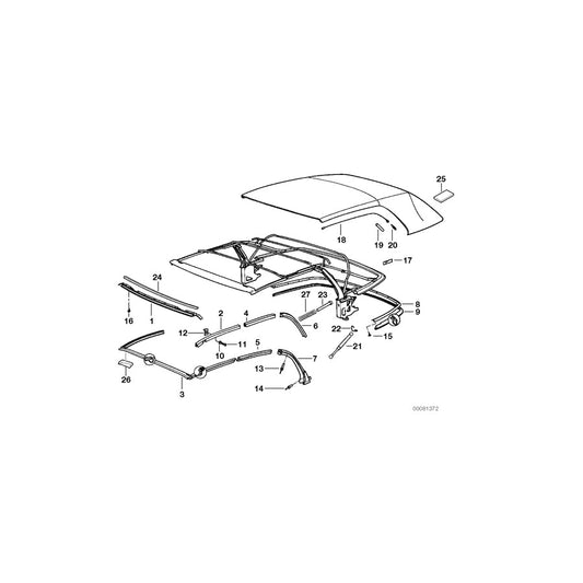Genuine BMW 54318135254 E36 Rail Center Right (Inc. 323i, 328i & 320i) | ML Performance US Car Parts