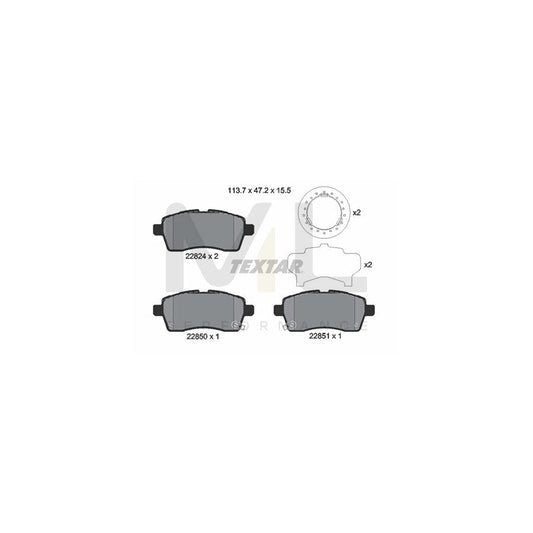TEXTAR 2282401 Brake pad set for SUZUKI Ignis III (MF) with acoustic wear warning, with accessories | ML Performance Car Parts