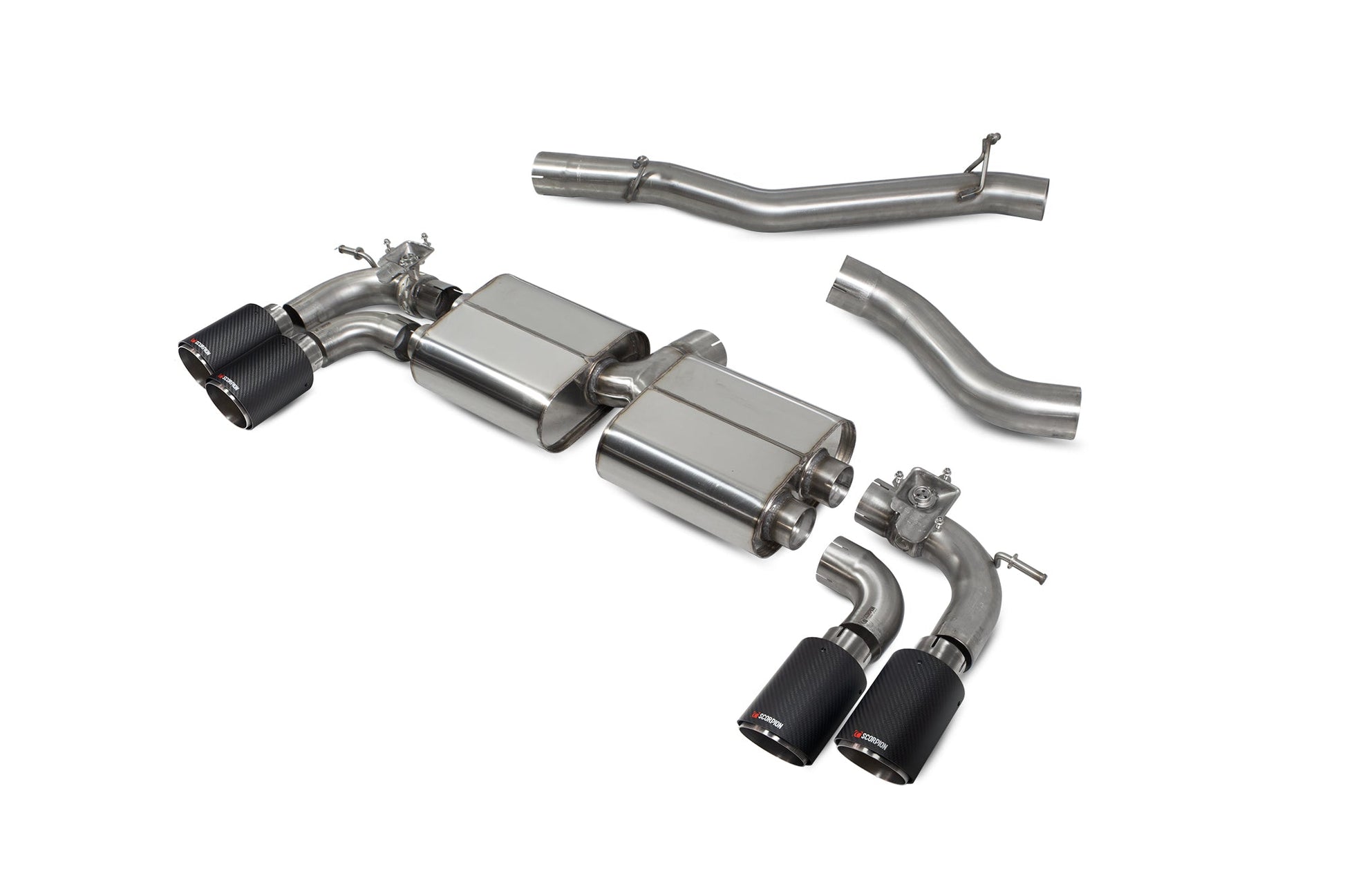 Scorpion SVWS065CF VW Golf R MK8 Non-Res Cat/Gpf Back System With Electronic Valves | ML Performance US US