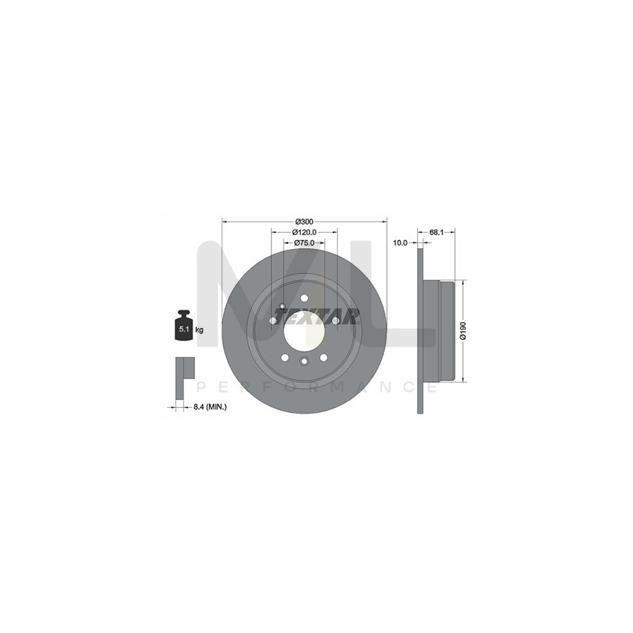 TEXTAR 92042600 Brake Disc for BMW 7 (E32) Solid, without wheel hub, without wheel studs | ML Performance Car Parts