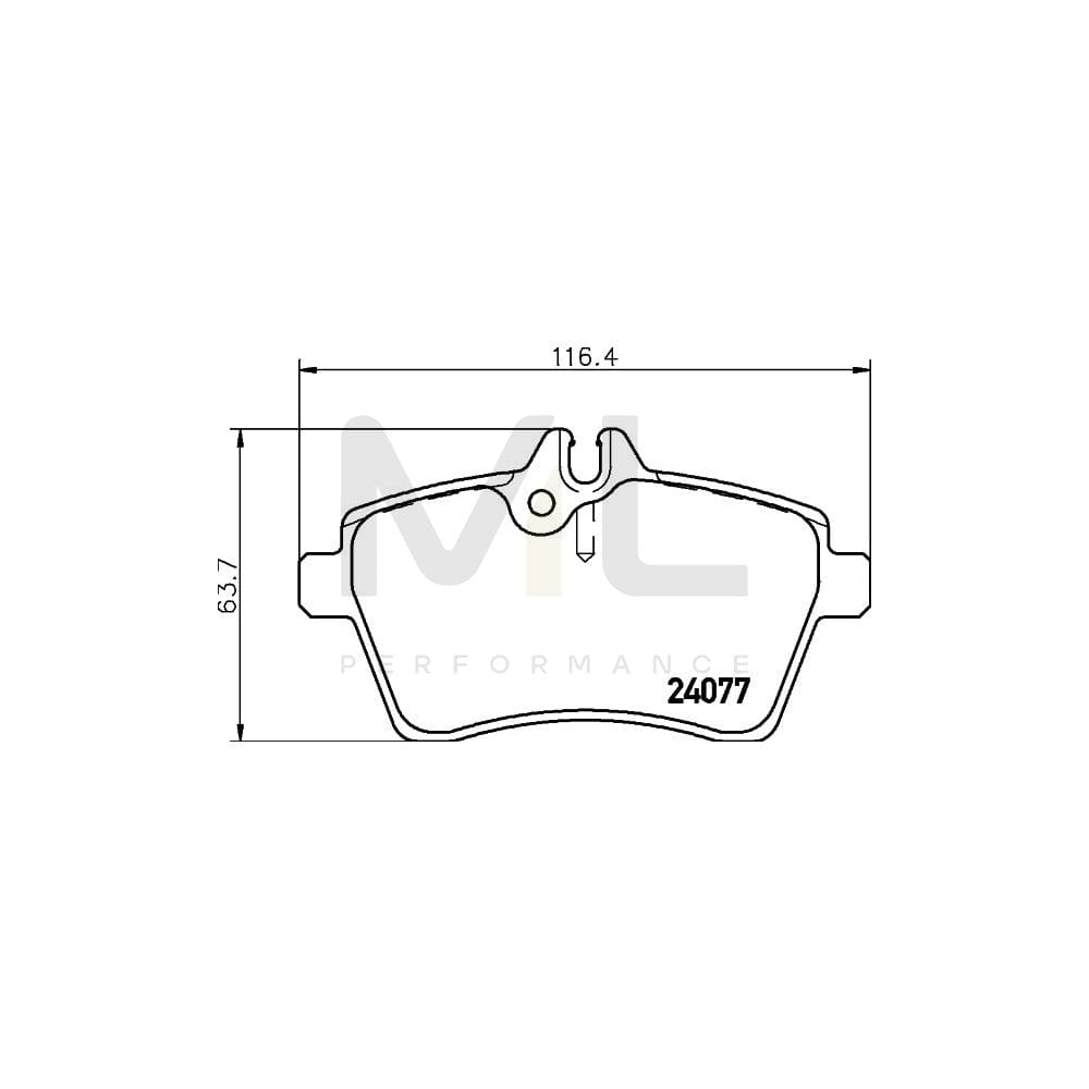 Hella 8DB 355 011-371 Brake Pad Set Suitable For Mercedes-Benz A-Class (W169) Prepared For Wear Indicator, With Brake Caliper Screws, With Accessories