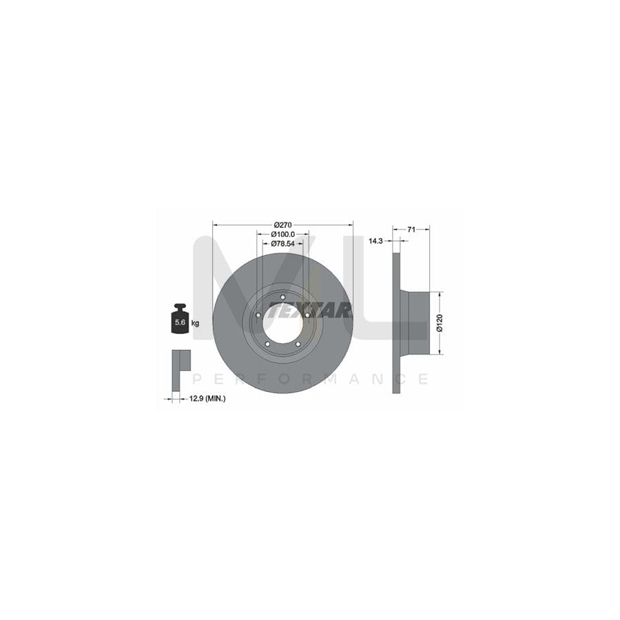 TEXTAR 92014900 Brake Disc for FORD TRANSIT Solid, without wheel hub, without wheel studs | ML Performance Car Parts