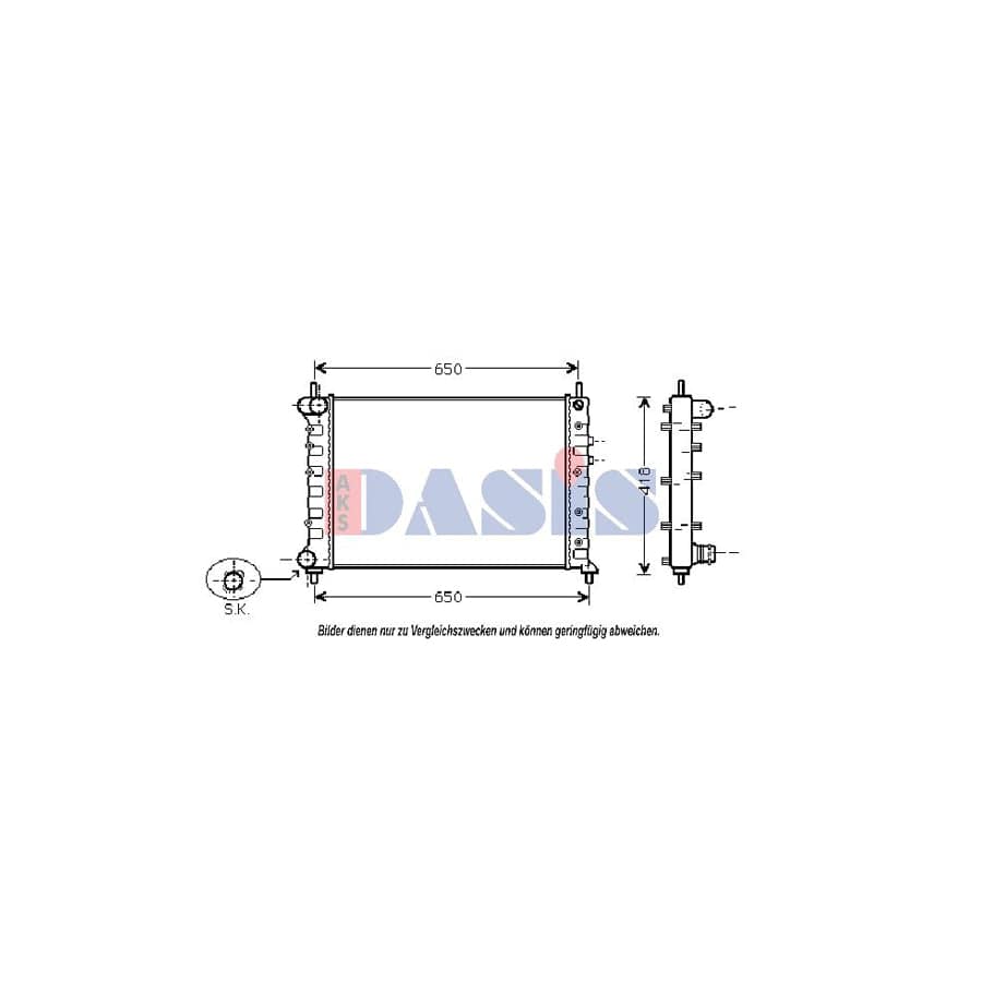 AKS Dasis 300000N Engine Radiator for Lancia Lybra