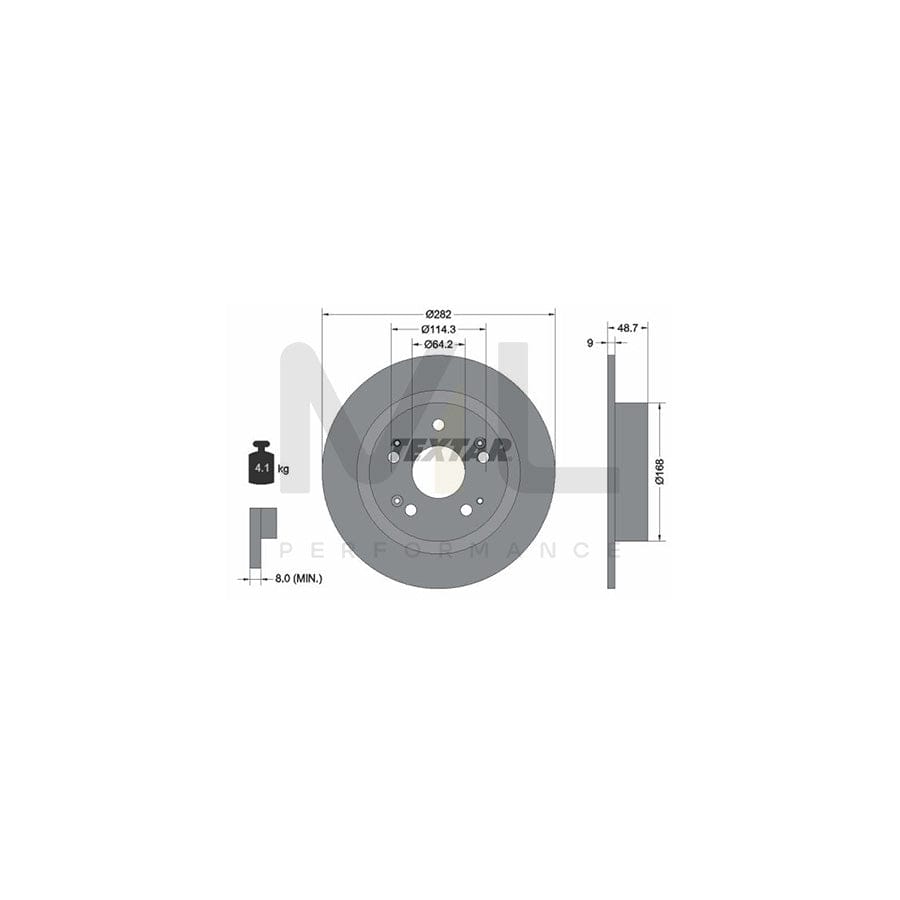 TEXTAR 92204300 Brake Disc for HONDA ACCORD Solid, without wheel hub, without wheel studs | ML Performance Car Parts