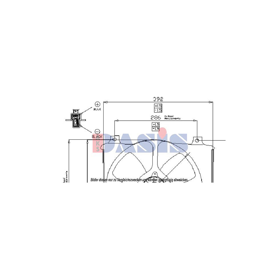 AKS Dasis 518032N Fan, Radiator for KIA Pride Hatchback (Da)