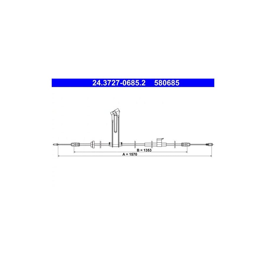 ATE 24.3727-0685.2 Hand Brake Cable for Ford Transit