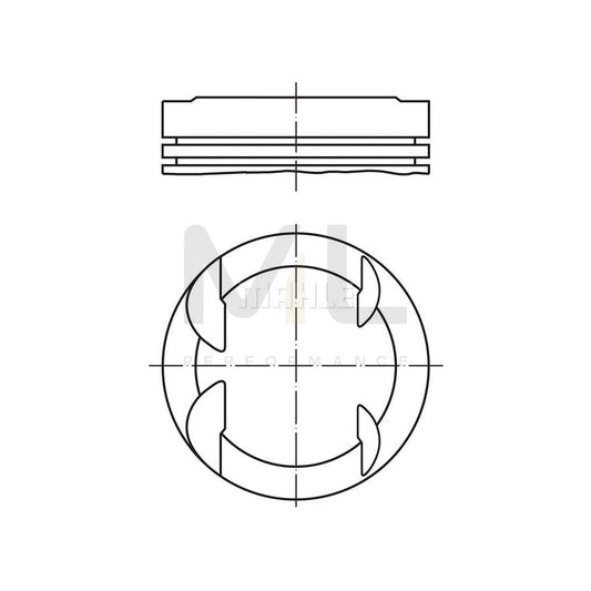 MAHLE ORIGINAL 607 79 02 Piston 75,50 mm, without cooling duct | ML Performance Car Parts