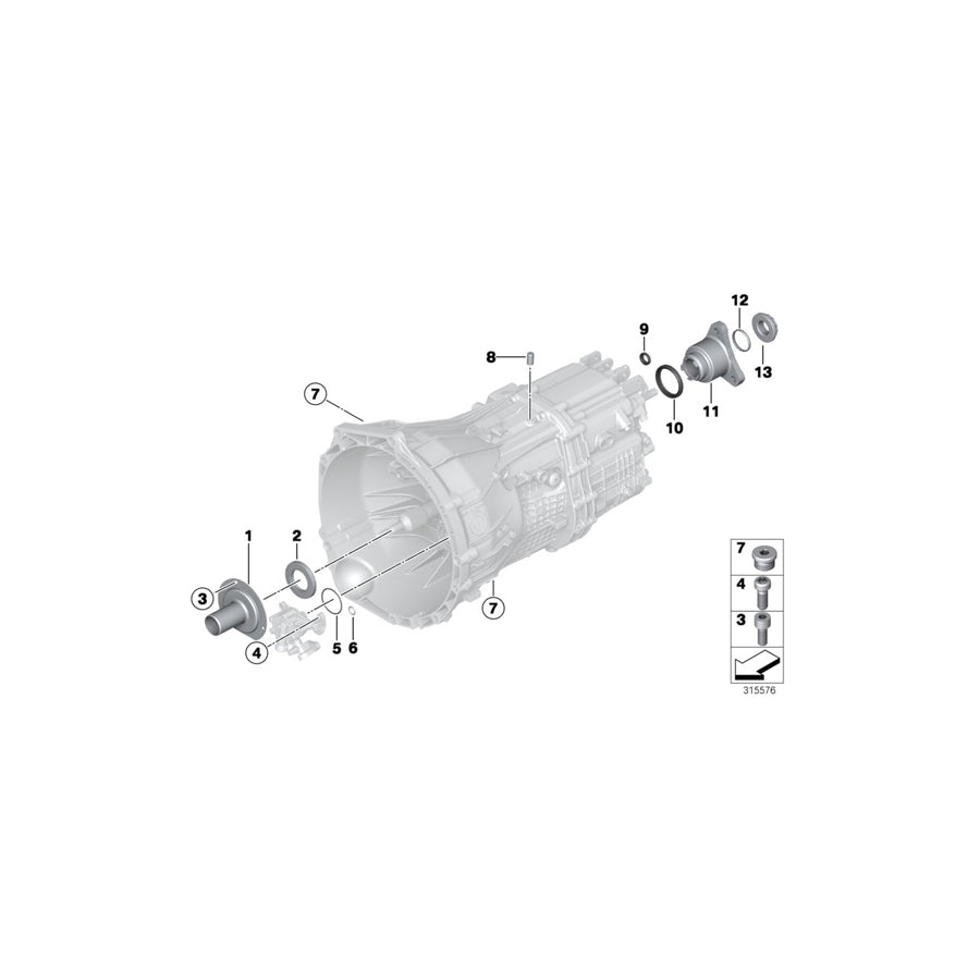 Genuine BMW 23217854369 F82 F80 F87 Output Flange (Inc. M4, M3 & M2) | ML Performance US Car Parts