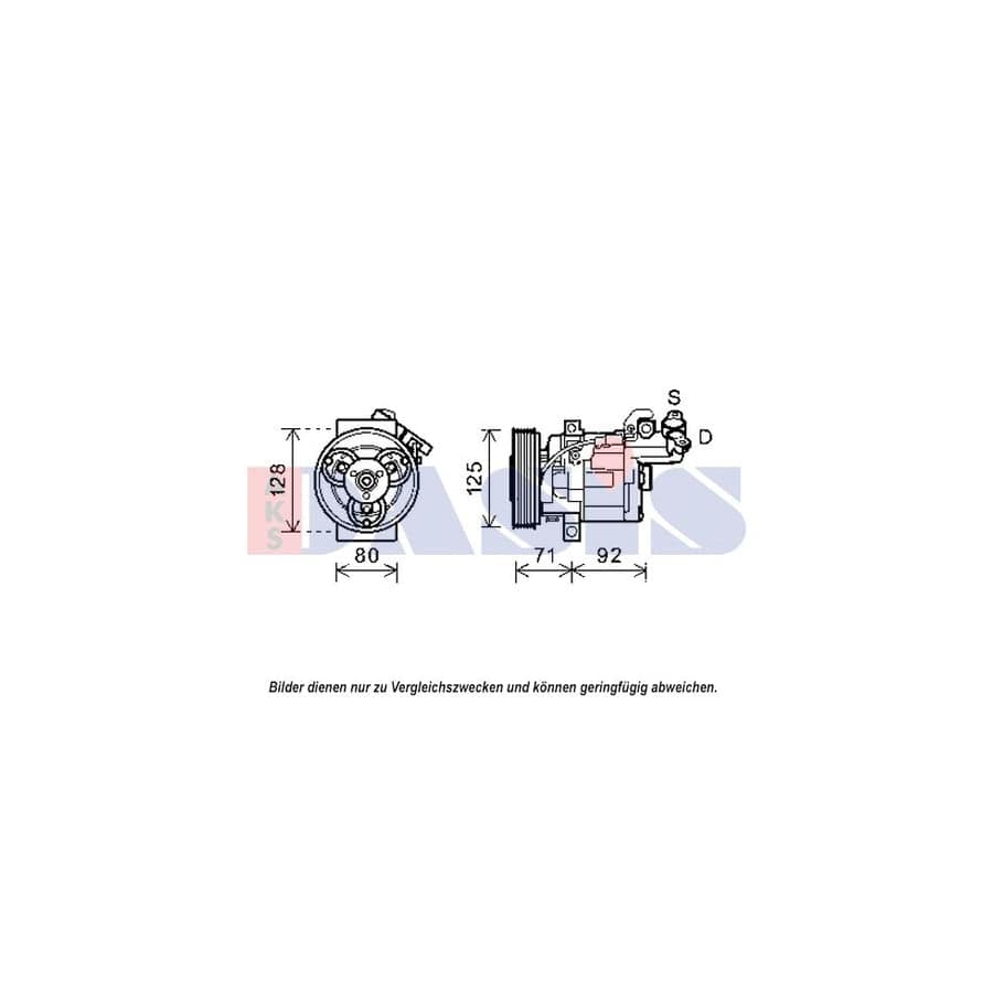 AKS Dasis 852614N Compressor, Air Conditioning for Dacia Lodgy (Js_)