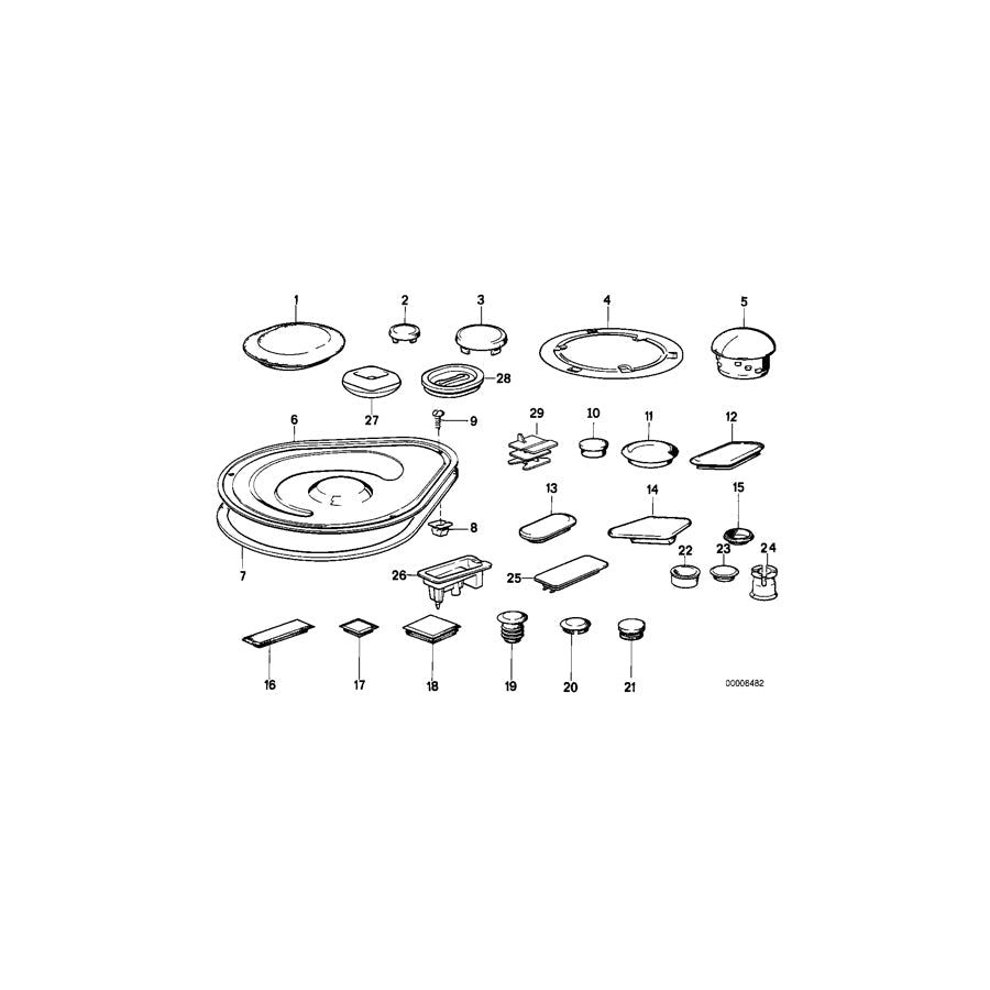 Genuine BMW 51711975616 E34 E32 Covering Cap INDIGO (Inc. 530i, 525i & 520i) | ML Performance US Car Parts