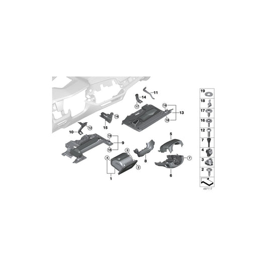 Genuine BMW 51456807238 G06 G05 G07 Holder, Head Unit, Right (Inc. X5) | ML Performance US Car Parts