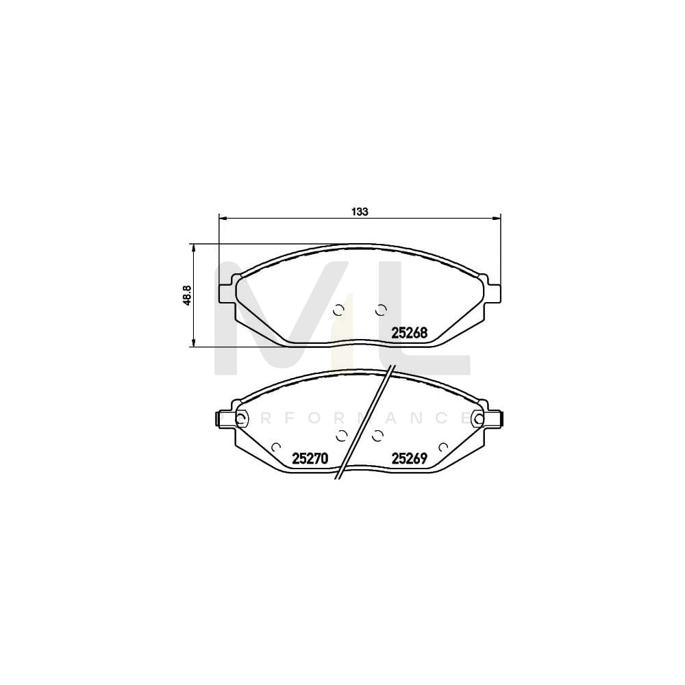 Hella 8DB 355 015-771 Brake Pad Set With Acoustic Wear Warning