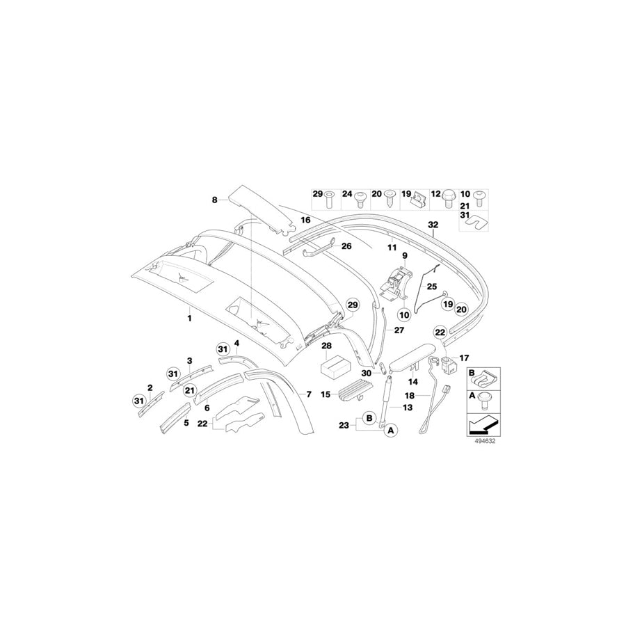 Genuine BMW 54317043900 E85 Rail Front Right (Inc. Z4) | ML Performance US Car Parts