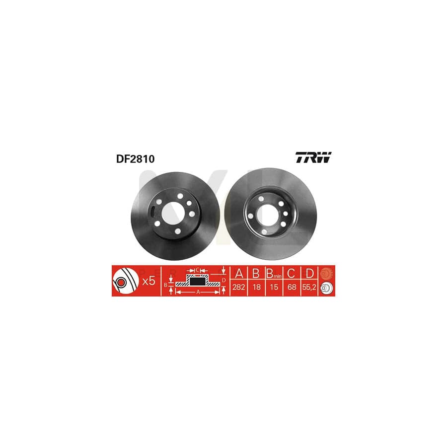 TRW DF2810 Brake Disc Solid, Painted | ML Performance Car Parts