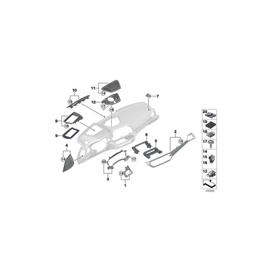 Genuine BMW 51456806855 G20 G21 Trim Instr.Pan.Quartz Silv.Mat.Fr.Pass. (Inc. 330i, 320i 1.6 & 330d) | ML Performance US Car Parts