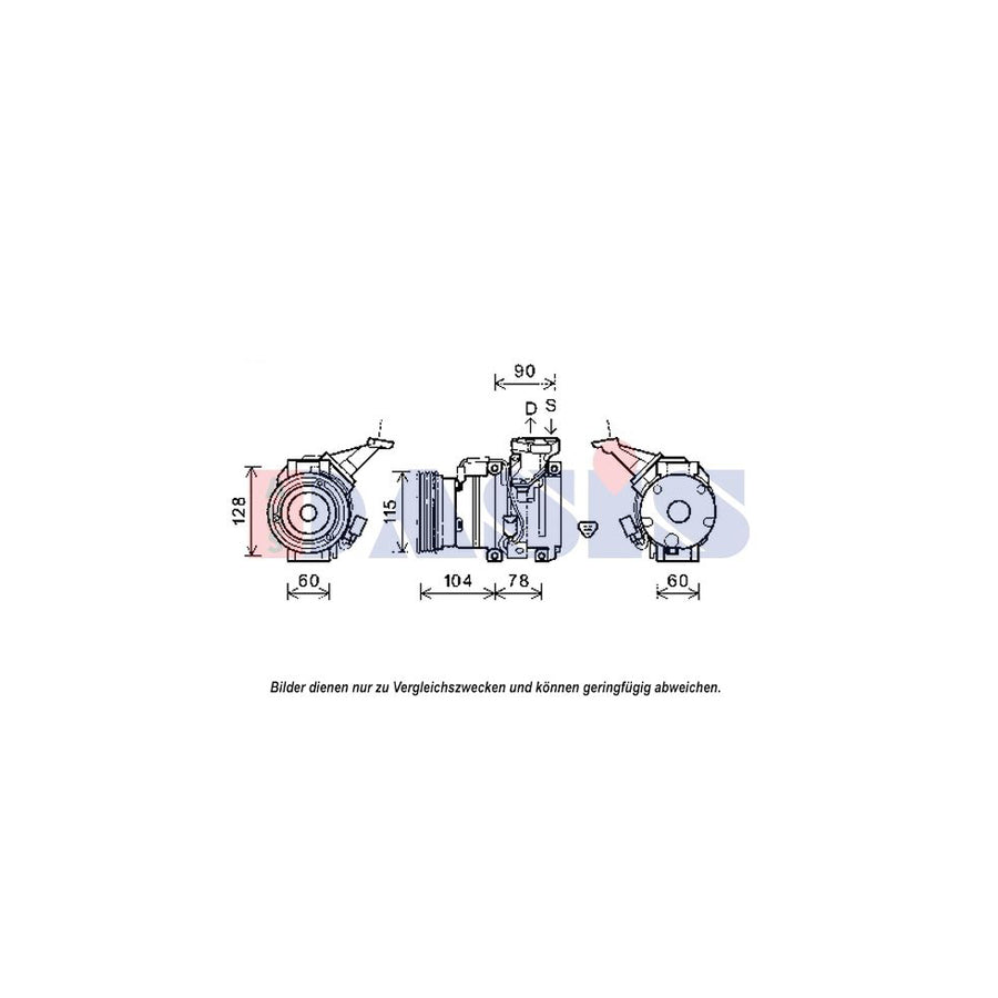 AKS Dasis 852619N Compressor, Air Conditioning for Toyota Avensis Verso (M2)