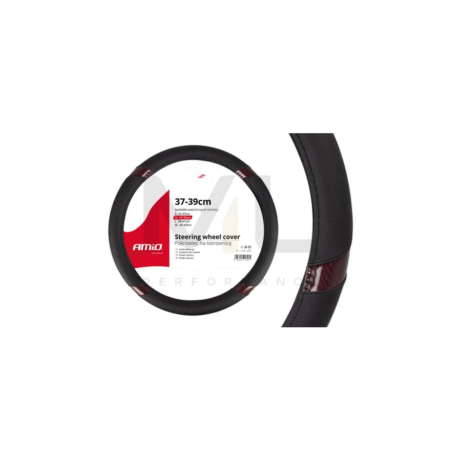 AMiO SWC-19 01696 Steering wheel cover Black, Ø: 37-39cm, Leatherette