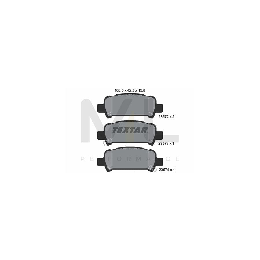 TEXTAR 2357202 Brake pad set with acoustic wear warning | ML Performance Car Parts