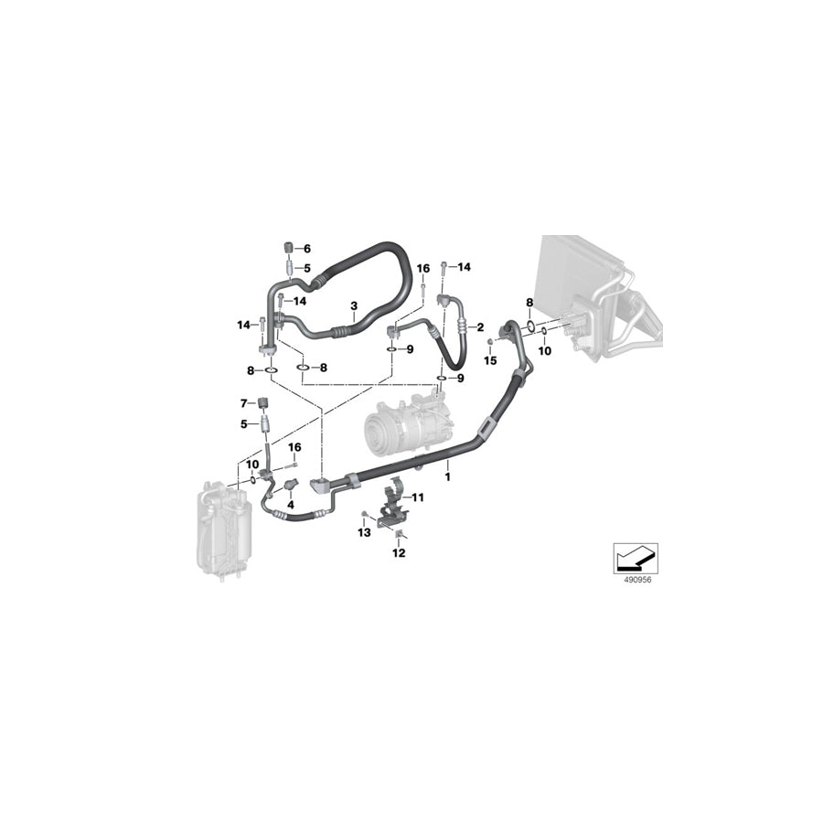 Genuine BMW 64539398902 G29 Suction Pipe Evaporator-Compressor R1234YF (Inc. Z4 M40i) | ML Performance US Car Parts