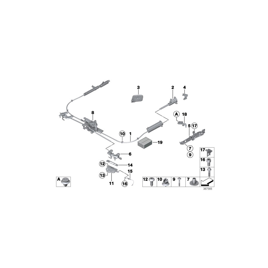Genuine BMW 54377128757 E93 Coupling Lock, Left (Inc. M3, 330d & 335i) | ML Performance US