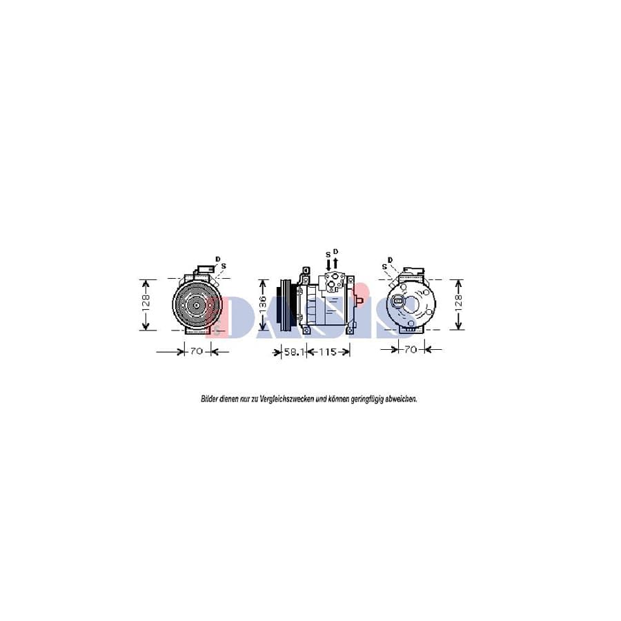 AKS Dasis 850366N Compressor, Air Conditioning for Chrysler Pt Cruiser