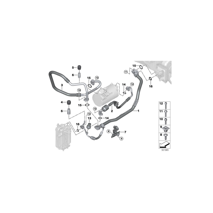 Genuine BMW 64539395464 G20 Refrigerant Line, Dual Line R134A (Inc. 330e) | ML Performance US Car Parts