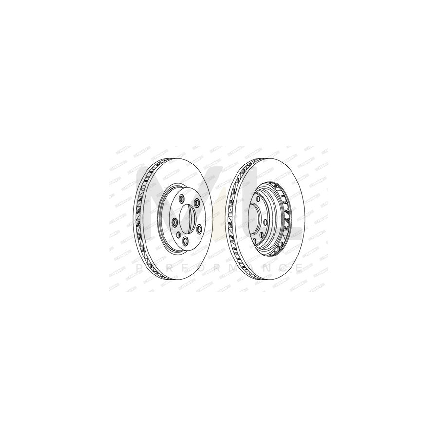FERODO PREMIER DDF1591RC-1 Brake Disc Vented, Coated, without bolts/screws | ML Performance Car Parts