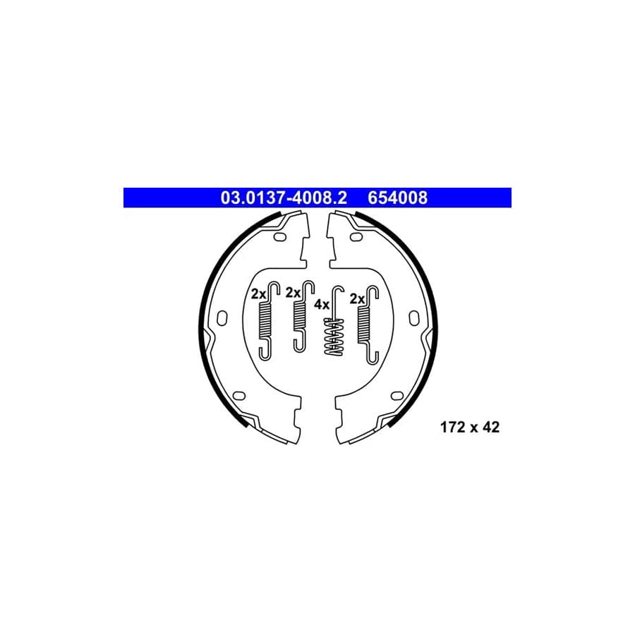 ATE 03.0137-4008.2 Handbrake Shoes