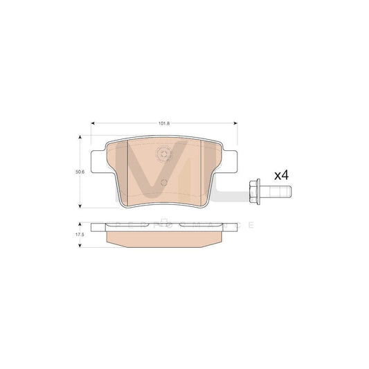 TRW Gdb1988 Brake Pad Set Not Prepared For Wear Indicator, With Brake Caliper Screws, With Accessories | ML Performance Car Parts