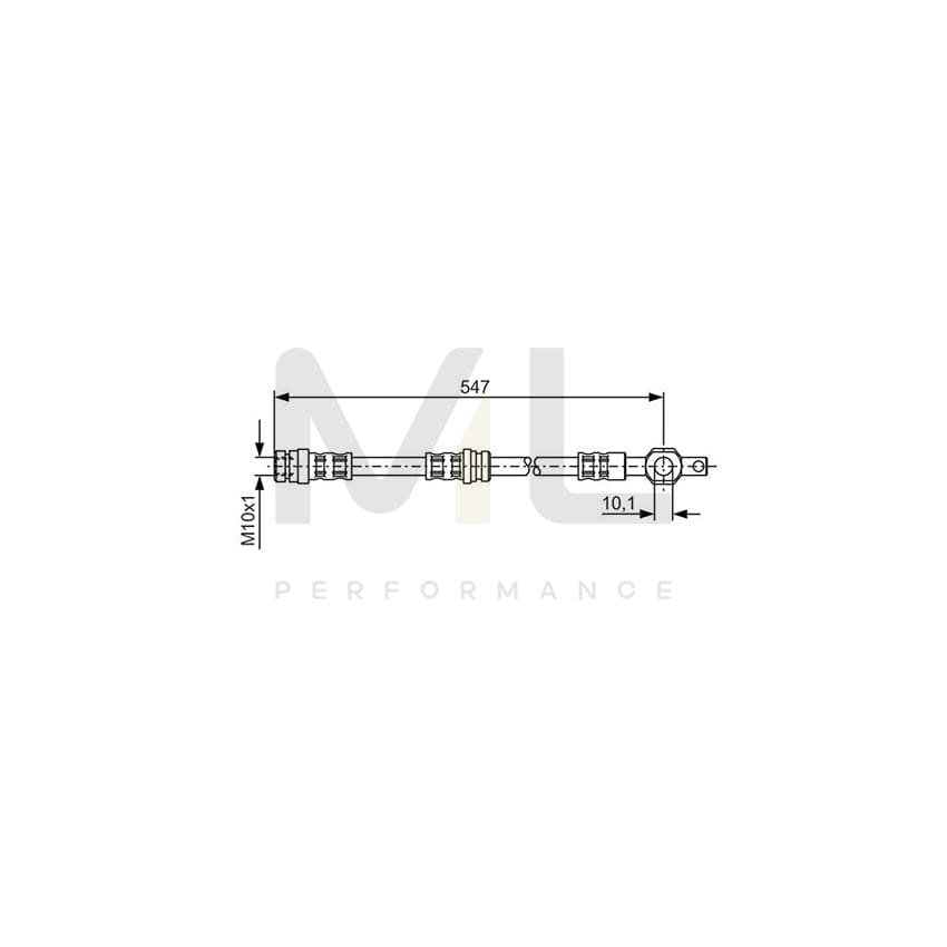 BOSCH 1 987 476 542 Brake Hose for MAZDA 626 535mm, M10x1 | ML Performance Car Parts