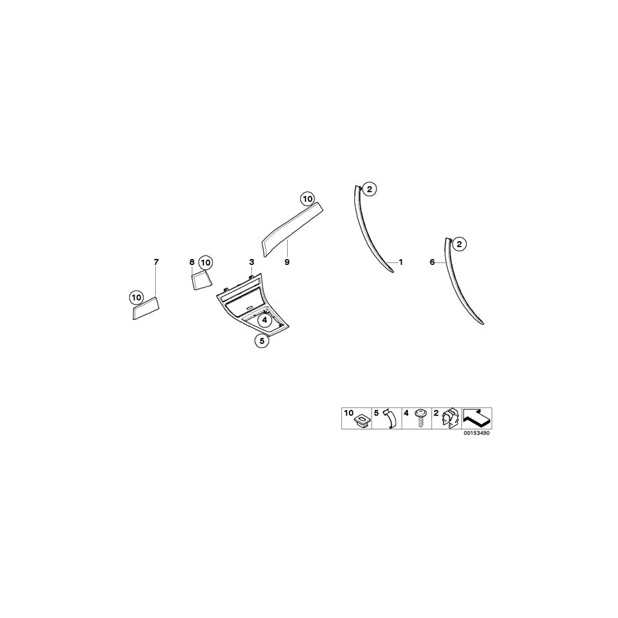 Genuine BMW 51453436586 E83 Instrument Carrier,I-Panel, Ash Bottom HOCHGLÄNZEND (Inc. X3) | ML Performance US Car Parts