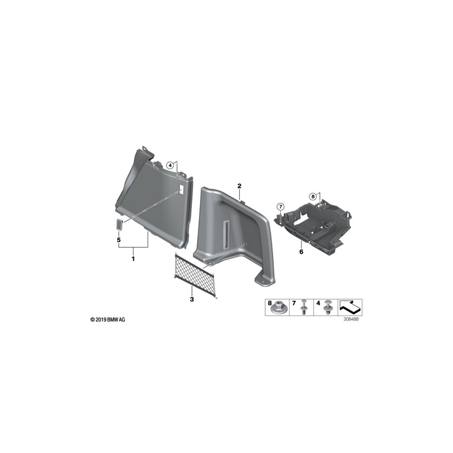 Genuine BMW 51477325336 F34 F34 Trim Panel, Trunk, Front Right VENETOBEIGE (Inc. 335iX, 320iX & 325d) | ML Performance US Car Parts