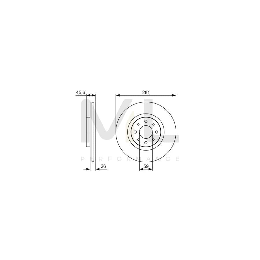 BOSCH 0 986 479 S97 Brake Disc Vented, Oiled | ML Performance Car Parts