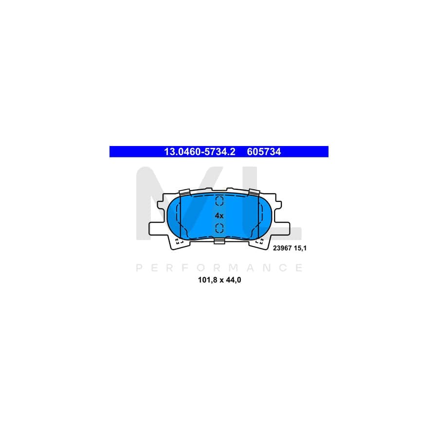 ATE 13.0460-5734.2 Brake pad set