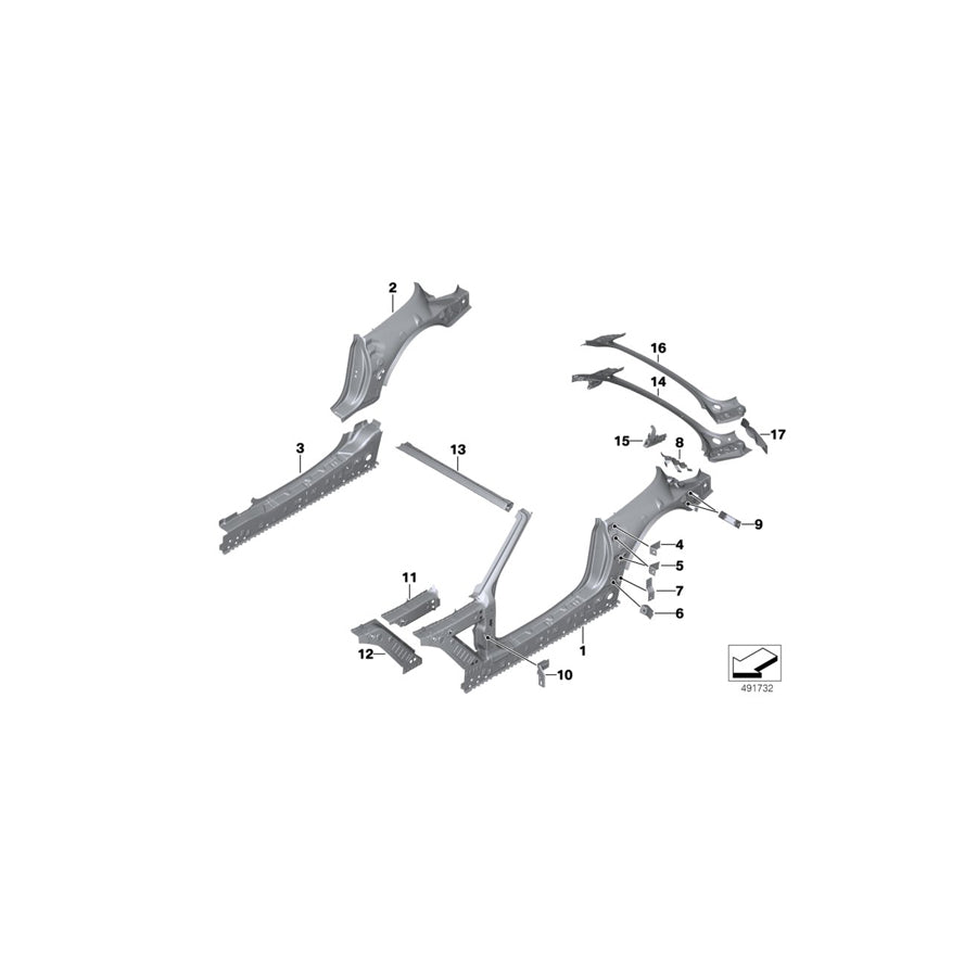 Genuine BMW 41008812536 G29 Bracket, B-Pillar Side Panel, Bottom Rt (Inc. Z4) | ML Performance US Car Parts